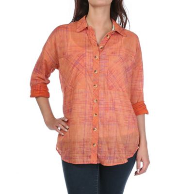 Free People Women's Shore Vibes Buttondown Top - Small - Coral product image