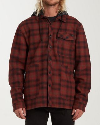 Billabong Mens Furnace Bonded Flannel Long Sleeve - Small - Red