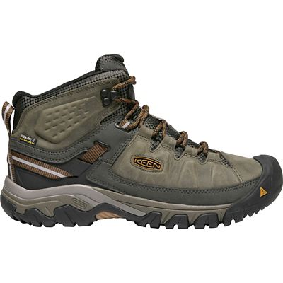 KEEN Men's Targhee 3 Rugged Mid Height Waterproof Hiking Boots - 11 Wide - Black Olive / Golden Brown