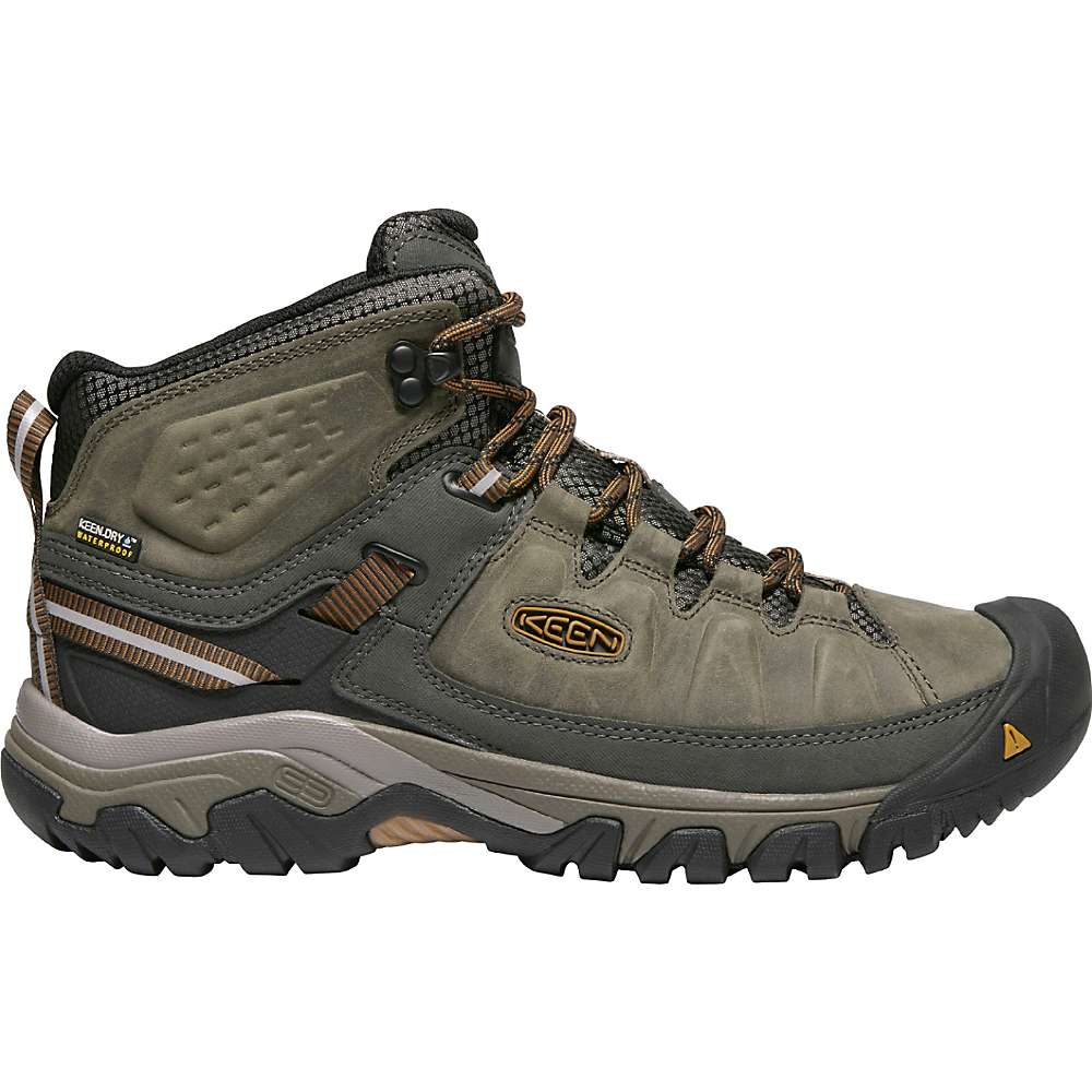 KEEN Men's Targhee 3 Rugged Mid Height Waterproof Hiking Boots - 10 Wide - Black Olive / Golden Brown -  191190082096