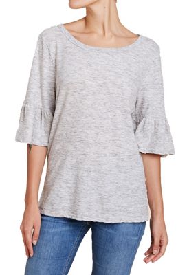 Splendid Women's Ruffle Tee - Small - Antique Pink Beige product image