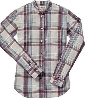 UPC 706030405647 product image for Filson Women's Shelton Banded Collar Shirt - Large - Gray / Blue / Plum Plaid | upcitemdb.com