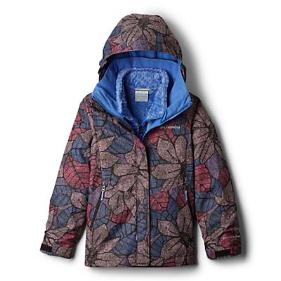 Columbia Youth Girls Bugaboo II Fleece Interchange Jacket - Arctic Blue Floral Print/Arctic Blue