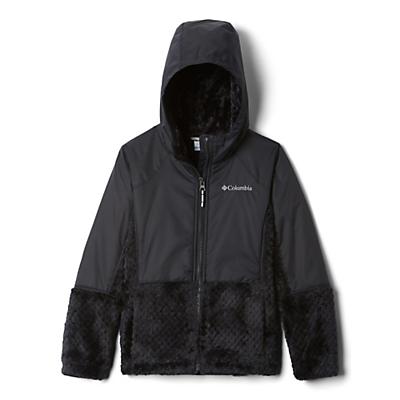 Columbia Youth Girls Fluffy Fleece Hybrid Full Zip Jacket - Black