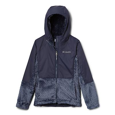 Columbia Youth Girls Fluffy Fleece Hybrid Full Zip Jacket - Nocturnal