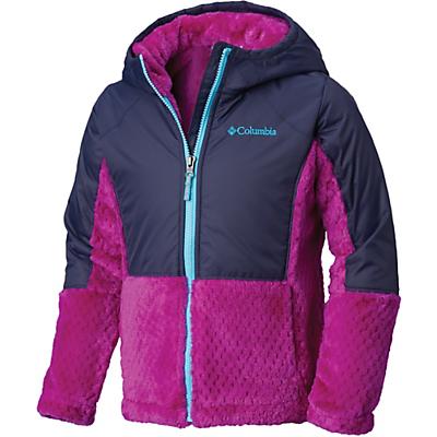 Columbia Youth Girls Fluffy Fleece Hybrid Full Zip Jacket - Large - Bright Plum / Nocturnal