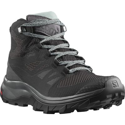 Salomon Women's Outline Mid GTX Shoe - 6 - Black / Magnet / Green Milieu product image