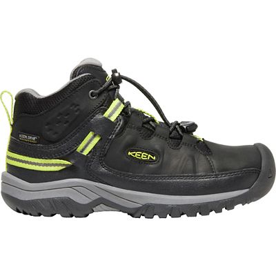 KEEN Youth Targhee Mid Waterproof Shoe - 6 - Black / Steel Grey product image