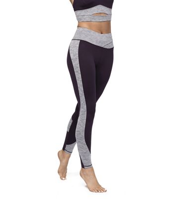 Manduka Women's Wrapped Up Legging - Large - Deep Plum / Feather Grey product image