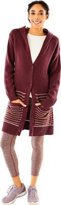 Carve Designs Women's Willamette Hooded Cardigan - Large - Merlot Mariner product image