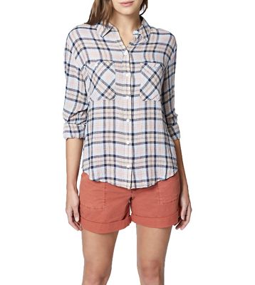 Sanctuary Women's Steady Boyfriend Shirt - Small - Indian Summer Plaid product image