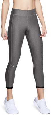 Under Armour Women's HeatGear Armour Ankle Crop - Small - Charcoal Light Heather/Black/Metallic Silver product image