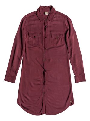 Roxy Women's Tomini Bay View Shirt Dress - Large - Oxblood Red product image