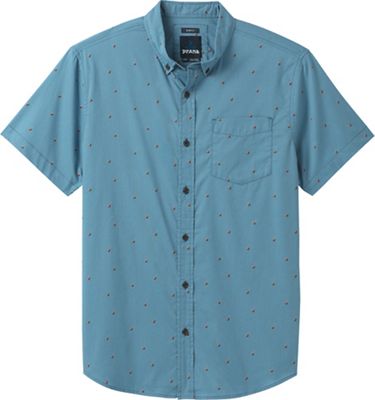 Prana Mens Broderick Shirt - Slim - Small - Nickel Cherries