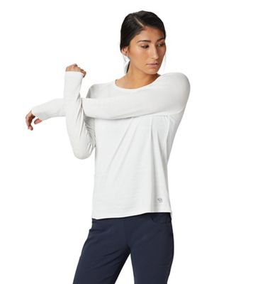 Mountain Hardwear Women's Mighty Stripe LS Tee - Large - Fogbank product image