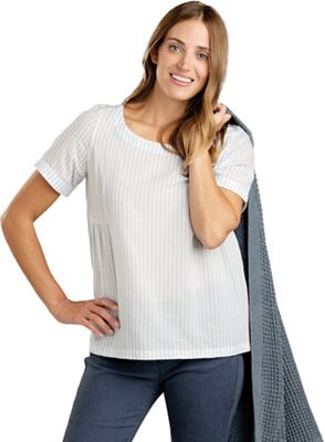 Toad & Co Women's Indigo Swong Top - Large - Light Indigo Stripe product image