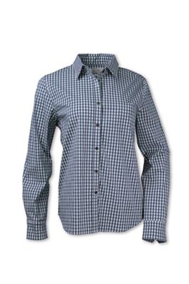 Purnell Women's Gingham LS Shirt - Medium - Navy/White product image