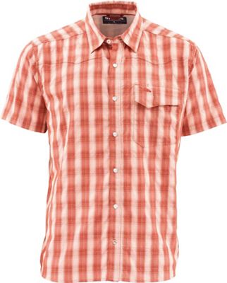 Simms Men's Big Sky SS Shirt - Medium - Simms Orange Plaid product image