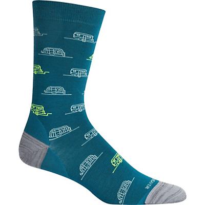 Icebreaker Lifestyle Fine Gauge Ultra Light Cushion Campers Crew Sock - Poseidon / Hydro / Shock
