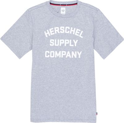 Herschel Supply Co Men's Tee - Large - Stacked Chest Logo Heather Grey / White product image
