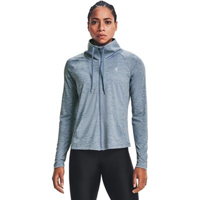 Under Armour Women's Tech Full Zip Twist Top - Small - Mineral Blue / Washed Blue / Metallic Silver product image