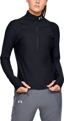 Under Armour Women's UA Qualifier Hybrid Half Zip Top - XS - Black / Black / Reflective product image