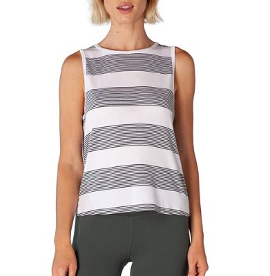 Beyond Yoga Women's Plain and Simple Cropped Tank - Large - White Dark Topic Rider product image