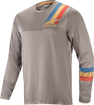 AlpineStars Men's Alps 4.0 LS Jersey - XL - Melange Gray / Blue / Red product image