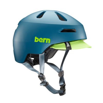 BERN Brentwood Adjustable Adult Bike Helmet, Matte Muted Teal w/ Visor - Medium