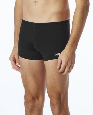 TYR Men's Durafast Elite Solid Square Leg - 32 - Black product image