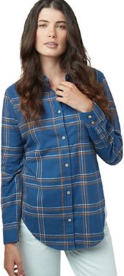 Tentree Women's Lush LS Button Up - Small - Sooke Plaid / Dark Ocean Blue product image