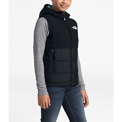 The North Face Youth Balanced Rock Insulated Hooded Vest - TNF Black / Windmill Blue