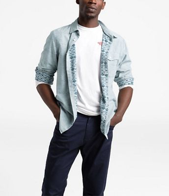 The North Face Men's Northwatch Printed LS Shirt - Small - Chambray Blue California Geo Stripe Print product image
