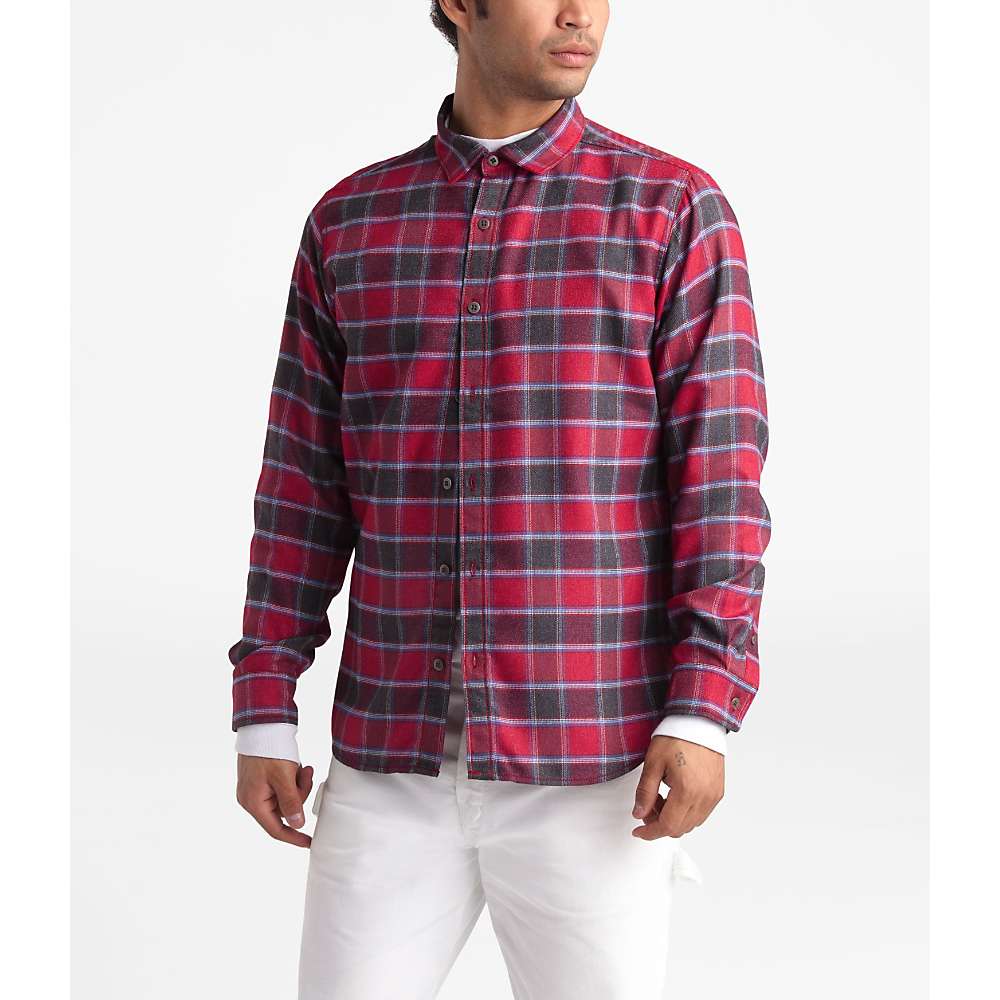 The North Face Men's Thermocore LS Shirt - Small - Cardinal Red Toast Plaid -  NF0A3YRQGD9