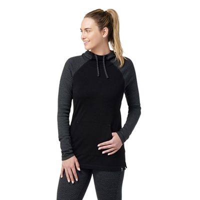 Smartwool Women's Thermal Merino Drape Neck Hoodie - Small - Black Dot product image