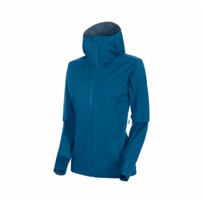Mammut Women's Ultimate V SO Hooded Jacket - Large - Sapphire / Wing Teal Melange product image