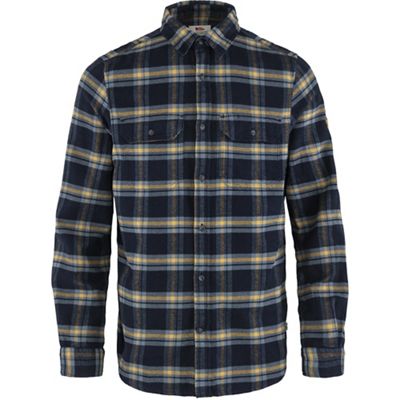 Fjallraven Men's Ovik Heavy Flannel Shirt - Small - Dark Navy/Buckwheat Brown product image