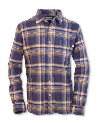 Purnell Men's Twisted Yarn Flannel - Small - Navy / Tan product image