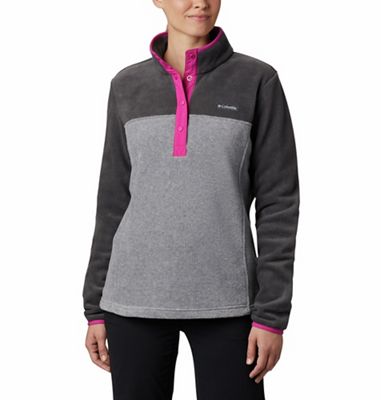 Columbia Women's Benton Springs 1/2 Snap Pullover - 1X - Light Grey Heather / Shark product image