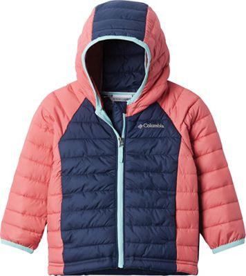 Columbia Toddler Girls' Powder Lite Hooded Jacket - Medium - Nocturnal/Wild Salmon product image