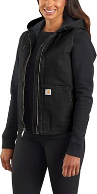 Carhartt Women's Washed Duck Insulated Hooded Vest - Large - Black product image