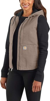 Carhartt Women's Washed Duck Insulated Hooded Vest - XS - Taupe Grey product image