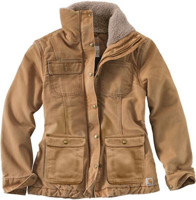 Carhartt Women's Weathered Duck Wesley Coat, Brown, Large (B01CDYOG8C)