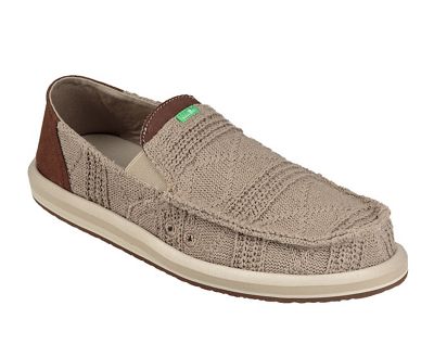 Sanuk Men's Pick Pocket Knit Shoe - 8 - Khaki/Brown product image