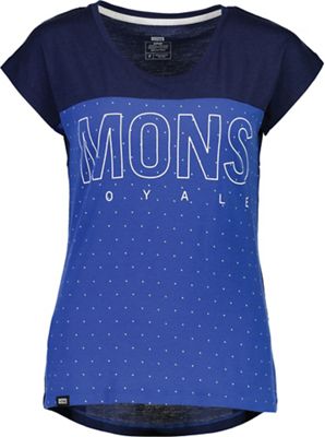 Mons Royale Women's Phoenix Cap Tee - Large - Blue Dot / Navy product image