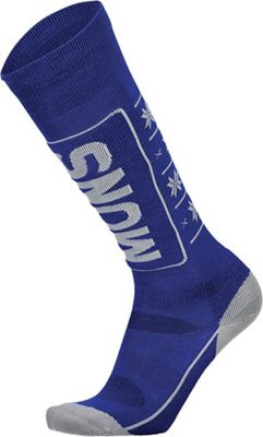 Mons Royale Women's Tech Cushion Sock - Medium - Grey Marl / Electric Blue product image