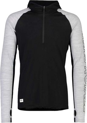 Mons Royale Men's Temple Tech Hood Top - Medium - Black/Grey Marl product image