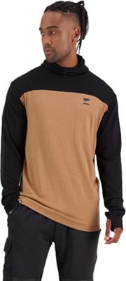 Mons Royale Men's Yotei Powder LS Hood Top - Medium - Black / Toffee product image