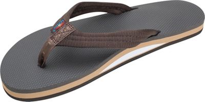 Rainbow Mens Classic Single Layer Rubber Sandal - Small - Brown