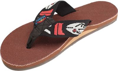Rainbow Womens Fish Strap Single Layer Hemp Sandal - Small - Brown / Silve